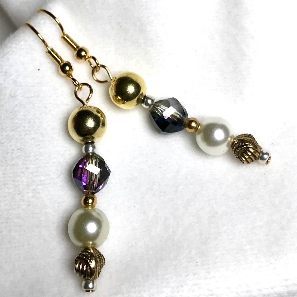 Handmade Earrings with Vintage and Modern Elements (E130-3H) New Without Tags